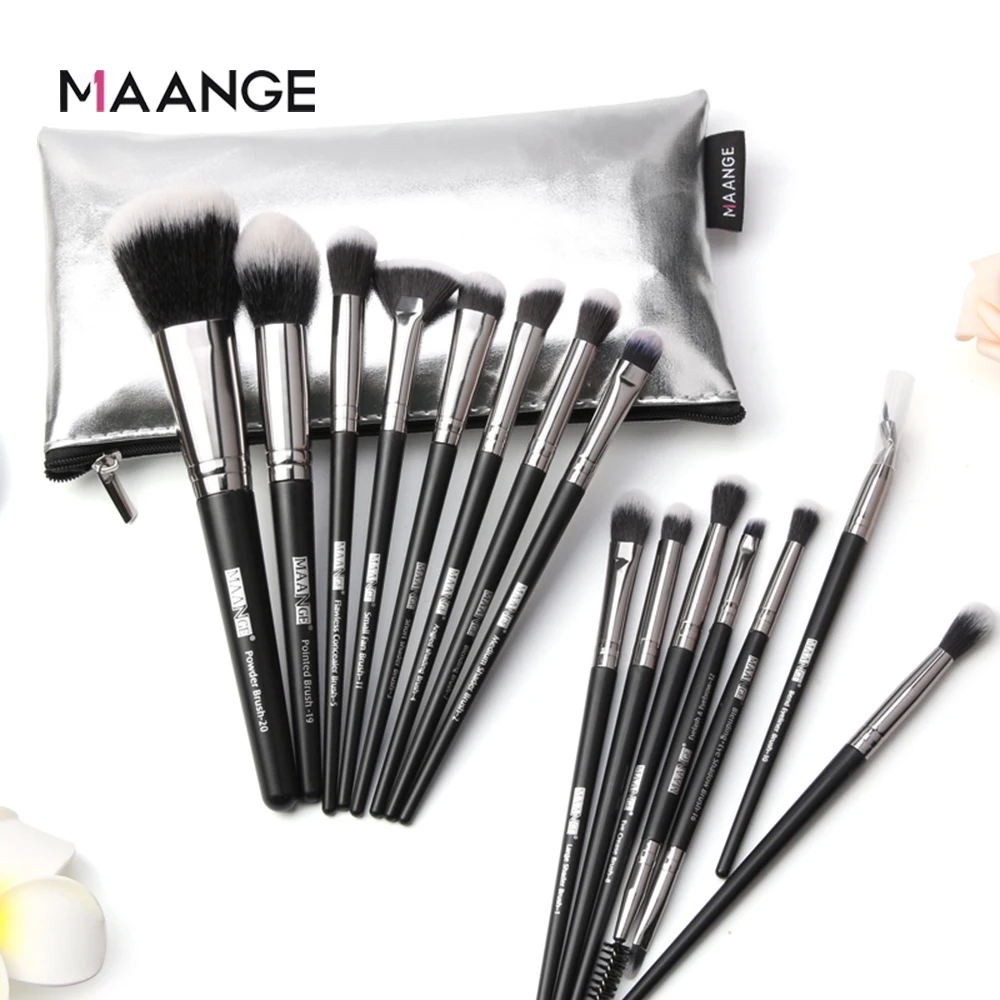 MAANGE 15pc Black Makeup Brushes Natural Soft Synthetic Hair Professional Make up Brushes Cosmetics Beauty Eyeshadow Makeup Tool
MAANGE 15pc Black Makeup Brushes Natural Soft Synthetic Hair Professional Make up Brushes Cosmetics Beauty Eyeshadow Makeup Tool