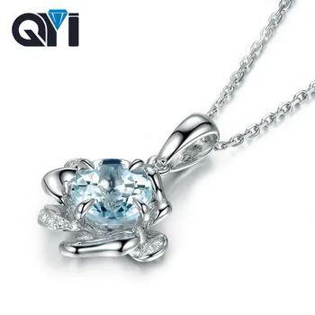 QYI 2 ct Round cut Natural sky Blue Topaz Gemstone Solitaire Pendants Necklaces 925 Sterling Silver Necklaces For Women
QYI 2 ct Round cut Natural sky Blue Topaz Gemstone Solitaire Pendants Necklaces 925 Sterling Silver Necklaces For Women
