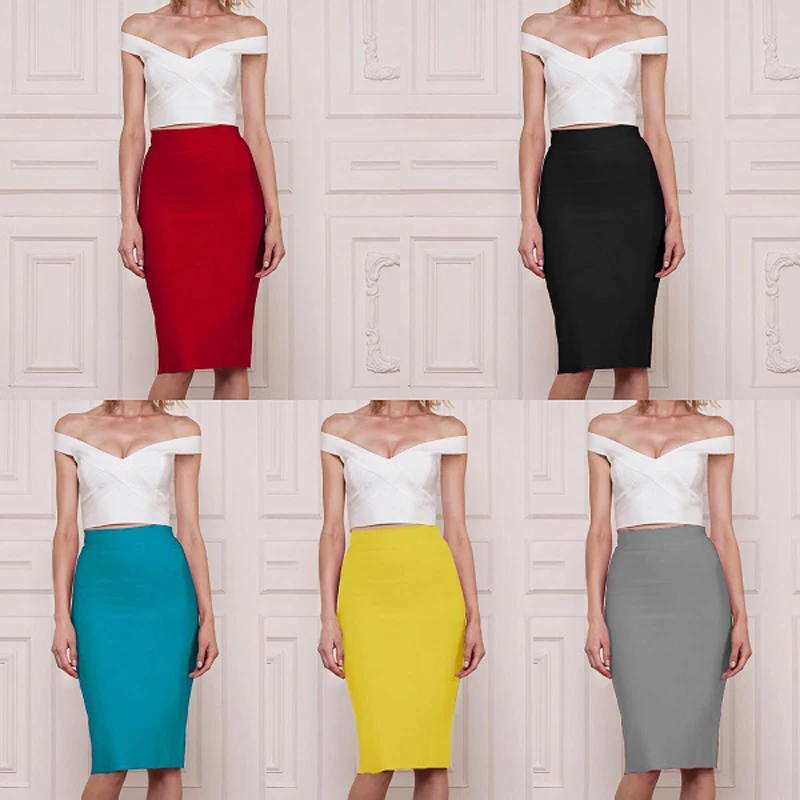 Women Fashion Blue Yellow Gray Beige Red Black White Bandage Pencil Skirt Top Quality Bodycon Summer High Waist Skirts Wholesale
Women Fashion Blue Yellow Gray Beige Red Black White Bandage Pencil Skirt Top Quality Bodycon Summer High Waist Skirts Wholesale