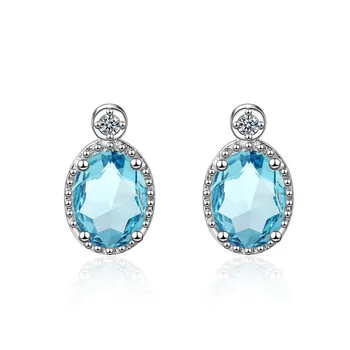 New 925 Sterling Silver Stud Earrings Luxury Blue Crystal Earring For Women Fashion korean Silver Jewelry Oorbellen
New 925 Sterling Silver Stud Earrings Luxury Blue Crystal Earring For Women Fashion korean Silver Jewelry Oorbellen