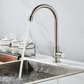 304 stainless steel Single Handle Single Hole Kitchen Faucet 360 Degree Rotation Deck Mounted Sink Taps single cold kitchen tap
304 stainless steel Single Handle Single Hole Kitchen Faucet 360 Degree Rotation Deck Mounted Sink Taps single cold kitchen tap