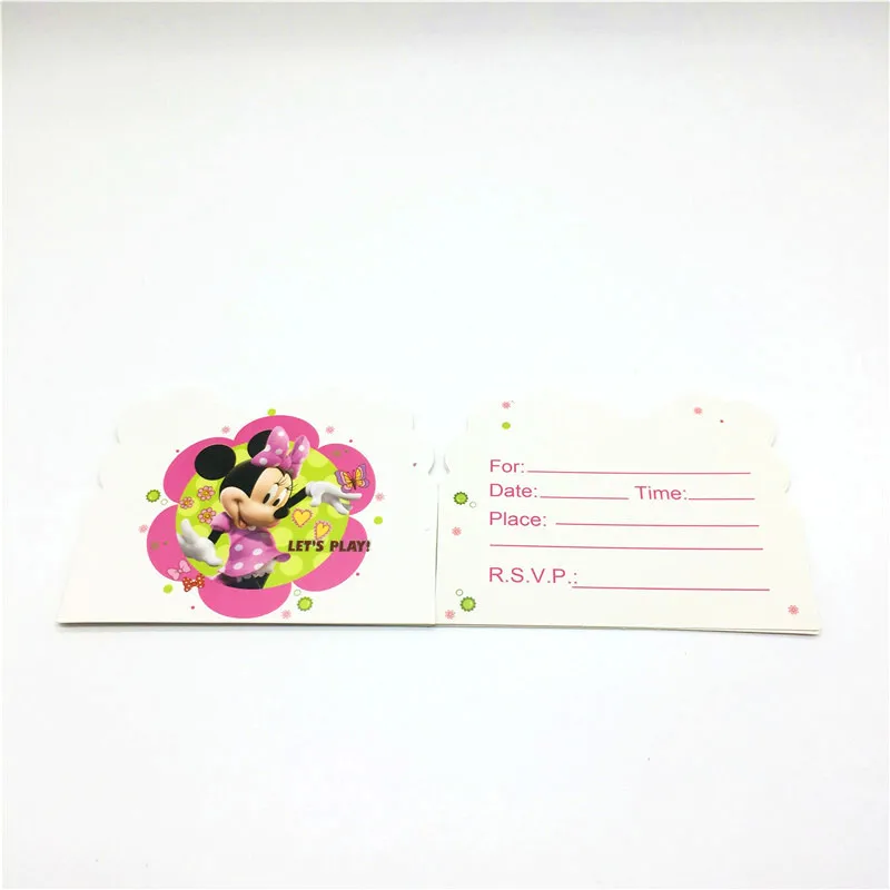 Kids Favor 10pcs Disney Minnie Mouse Wedding Invitation Card Girl Happy Birthday Party Paper Thank You Card Greeting Card Supply
Kids Favor 10pcs Disney Minnie Mouse Wedding Invitation Card Girl Happy Birthday Party Paper Thank You Card Greeting Card Supply