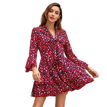 Women Red Summer Leopard Print Dress Long Sleeve Lapel Slim V Neck Girls Dresses High Waist Mini Sexy Ladies Tops Party Hot Sale
Women Red Summer Leopard Print Dress Long Sleeve Lapel Slim V Neck Girls Dresses High Waist Mini Sexy Ladies Tops Party Hot Sale