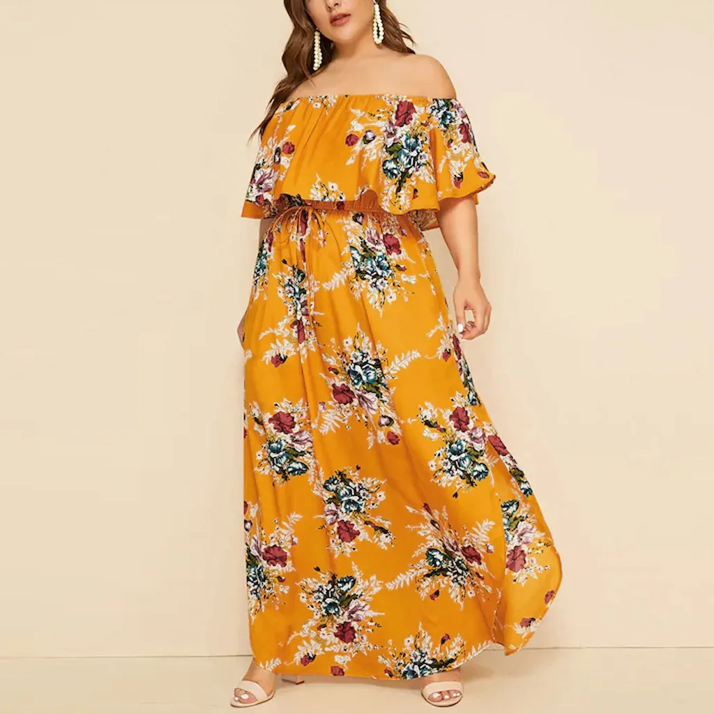 JAYCOSIN Summer Dress Women Floral Print Plus Size SiLong Dress Sexy dresses woman party Slash Neck Waist Off Shoulder dress 79
JAYCOSIN Summer Dress Women Floral Print Plus Size SiLong Dress Sexy dresses woman party Slash Neck Waist Off Shoulder dress 79