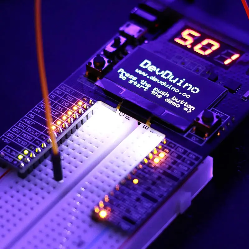 Elecrow DevDuino Development Platform for Arduino Compatible Board Reshaped Enhanced Full Designed DIY Kit 128x64 OLED Display
Elecrow DevDuino Development Platform for Arduino Compatible Board Reshaped Enhanced Full Designed DIY Kit 128x64 OLED Display