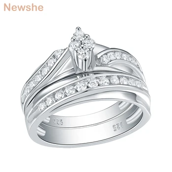 Newshe 2 Pcs Wedding Ring Set Lozenge Shape 925 Sterling Silver Round Cut AAA CZ Eternity Engagement Rings For Women QR104772
Newshe 2 Pcs Wedding Ring Set Lozenge Shape 925 Sterling Silver Round Cut AAA CZ Eternity Engagement Rings For Women QR104772