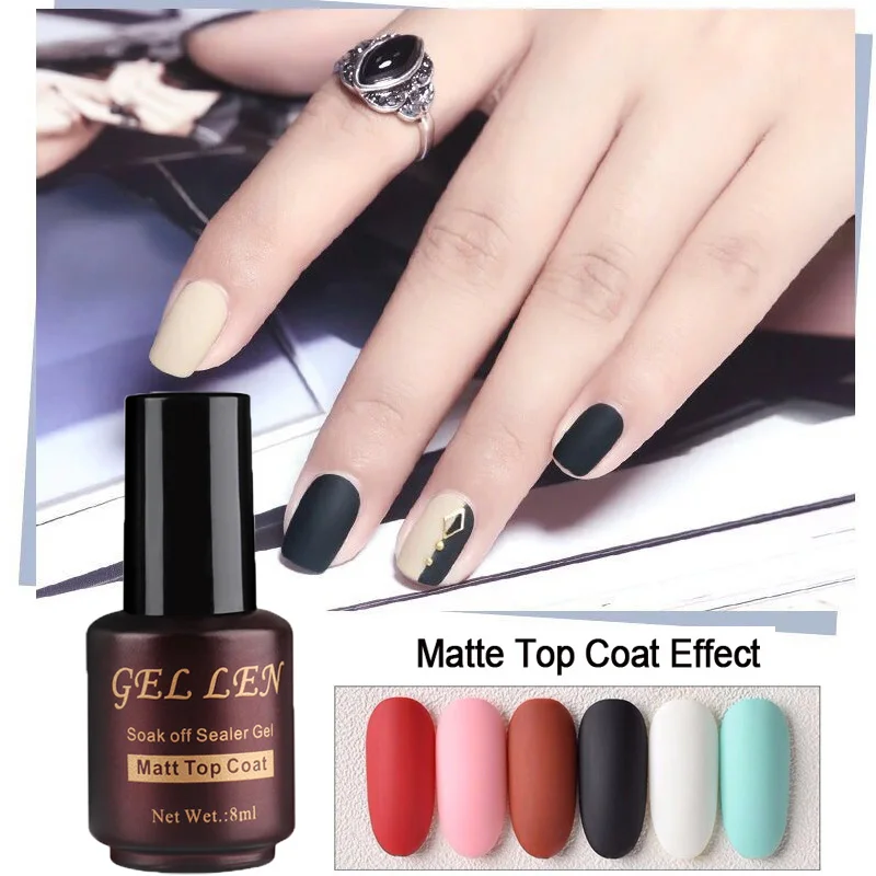 Gel Len Matte Top Coat 8ml Transparent Color Matte Effect UV LED Top Nail Gel Polish Long Lasting Soak off Gel Lacquer
Gel Len Matte Top Coat 8ml Transparent Color Matte Effect UV LED Top Nail Gel Polish Long Lasting Soak off Gel Lacquer