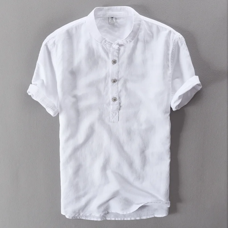 men's stand collar short sleeve linen cotton shirt with botton white green blue Chinese style summer casual shirts men 2018 new
men's stand collar short sleeve linen cotton shirt with botton white green blue Chinese style summer casual shirts men 2018 new