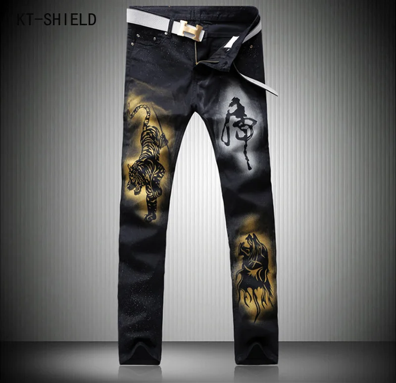 New Designer Tiger Printed biker jeans Men High Quality Elastic Jeans Fashion Brand Clothing Slim Fit MensPants Denim Overalls
New Designer Tiger Printed biker jeans Men High Quality Elastic Jeans Fashion Brand Clothing Slim Fit MensPants Denim Overalls