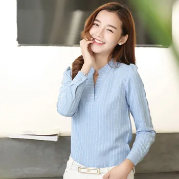Classic Fashion Lady Striped Office Shirts BIG SIZE 4XL V-Neck New Model Long Sleeve Tops 2016 Autumn Women Leisure Blouses
Classic Fashion Lady Striped Office Shirts BIG SIZE 4XL V-Neck New Model Long Sleeve Tops 2016 Autumn Women Leisure Blouses