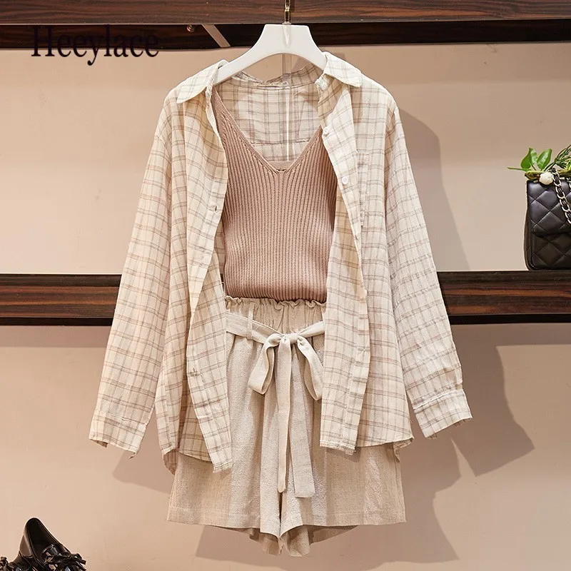 Summer 2019 women 3 piece set casual linen plaid top short set elastic waist wide legs short suit women's set vintage plus size
Summer 2019 women 3 piece set casual linen plaid top short set elastic waist wide legs short suit women's set vintage plus size