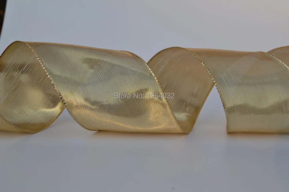 10Yard 63mm 2.5" Chrismtas Solid gold metallic gift packaging wired edge ribbon 10 Yard/lot Gold color Ribbon Christmas Present
10Yard 63mm 2.5" Chrismtas Solid gold metallic gift packaging wired edge ribbon 10 Yard/lot Gold color Ribbon Christmas Present