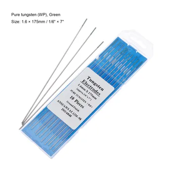DRELD 10pcs TIG Welding Tungsten Electrode 1.6x175mm(1/16"x7") WP Welding Rod Green Tip For TIG Welder Machine Weld Parts
DRELD 10pcs TIG Welding Tungsten Electrode 1.6x175mm(1/16"x7") WP Welding Rod Green Tip For TIG Welder Machine Weld Parts