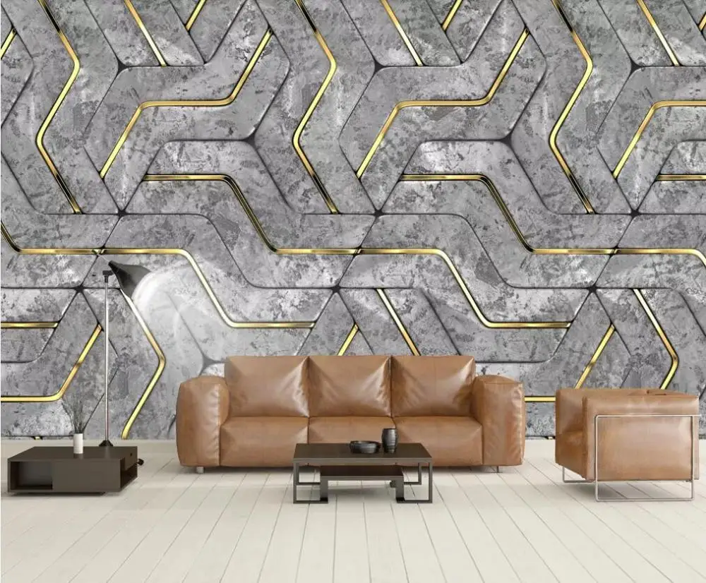 

Custom 3D mural wallpaper Nordic abstract geometric graphics pattern three-dimensional background decorative painting