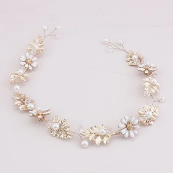 SLBRIDAL Gold Wired Clear Crystals Pearls Flower Leaf Wedding Headband Bridal Stuio Hair Accessories
SLBRIDAL Gold Wired Clear Crystals Pearls Flower Leaf Wedding Headband Bridal Stuio Hair Accessories