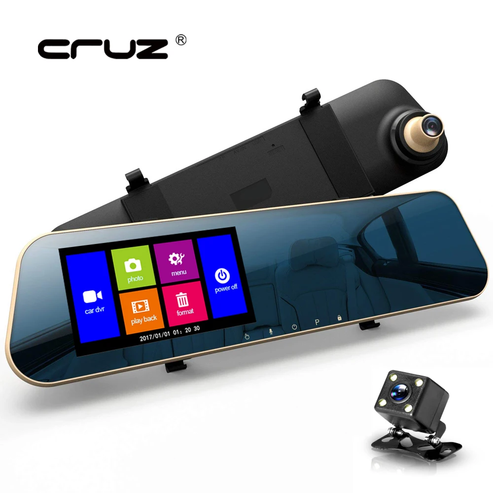 CRUZ Car Dvr Camera 4.3" Touch Screen FHD 1080P Rearview Mirror Digital Video Recorder Dual Lens Auto Registrator Camcorder
CRUZ Car Dvr Camera 4.3" Touch Screen FHD 1080P Rearview Mirror Digital Video Recorder Dual Lens Auto Registrator Camcorder