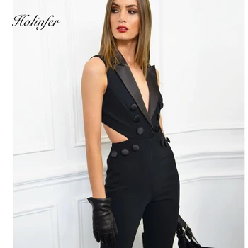 Halinfer 2018 autumn women sexy Jumpsuit Hollow Up Strapless Rayon Bandage Elegant celebrity party Jumpsuit vestidos
Halinfer 2018 autumn women sexy Jumpsuit Hollow Up Strapless Rayon Bandage Elegant celebrity party Jumpsuit vestidos