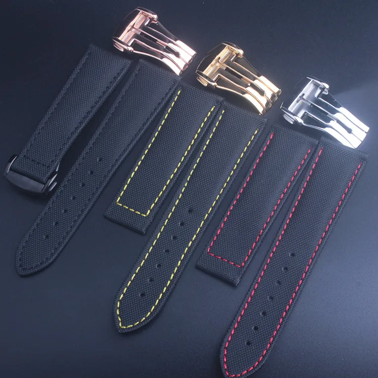 Nylon Watchbands Men Sport fabric Strap 20mm 22mm Black Red stitching Watch Band Belt Stainless Steel Buckle Clasp Accessories
Nylon Watchbands Men Sport fabric Strap 20mm 22mm Black Red stitching Watch Band Belt Stainless Steel Buckle Clasp Accessories