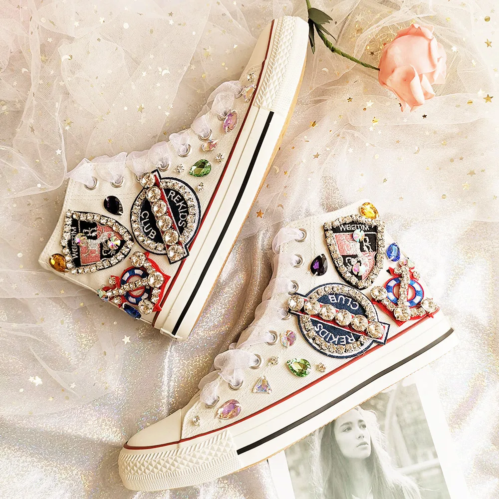 2019 New Seven-color Flower Pearl Austria Rhinestone Yarn Lace Thick sole Single shoes Canvas shoes Flat shoes
2019 New Seven-color Flower Pearl Austria Rhinestone Yarn Lace Thick sole Single shoes Canvas shoes Flat shoes