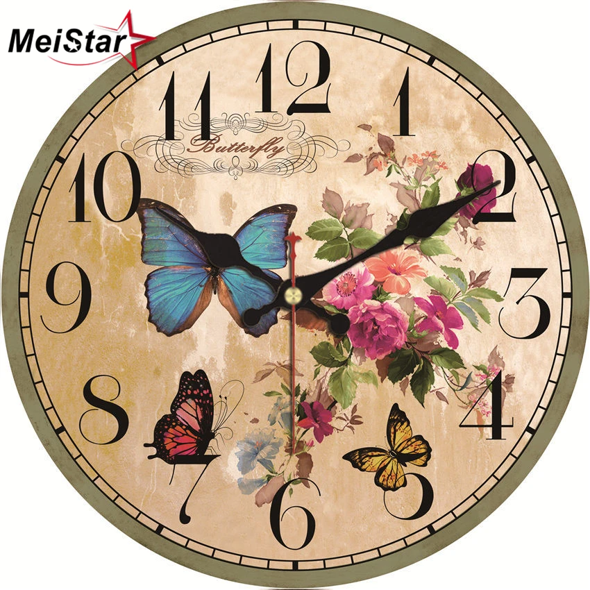 MEISTAR Vintage Round Beautiful Flower Design Wall Clocks Classic Watches Silent Home Cafe Kitchen Decoracion Hogar Wall Clock
MEISTAR Vintage Round Beautiful Flower Design Wall Clocks Classic Watches Silent Home Cafe Kitchen Decoracion Hogar Wall Clock