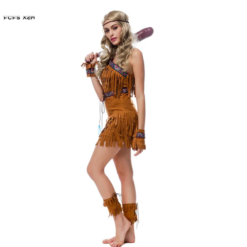 Woman Primitive Indian Cosplays Halloween Female Warrior Costumes Carnival Purim Masquerade Nightclub Bar Role play party dress
Woman Primitive Indian Cosplays Halloween Female Warrior Costumes Carnival Purim Masquerade Nightclub Bar Role play party dress
