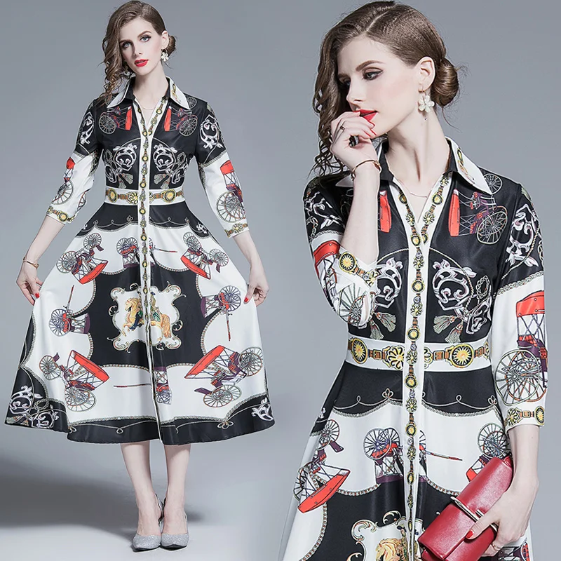 European and American wind posed a holiday dress fashion printing cultivate one's morality show thin temperament
European and American wind posed a holiday dress fashion printing cultivate one's morality show thin temperament