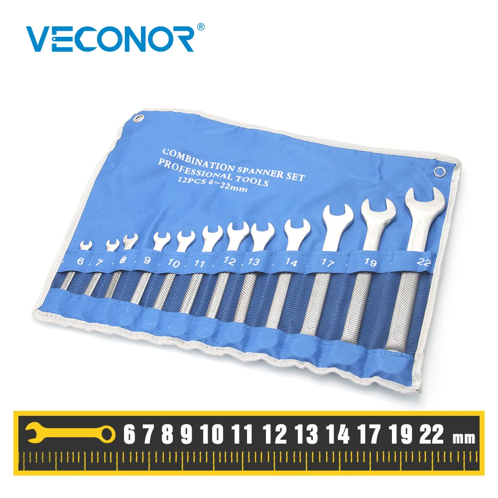 Veconor 12PCS Combination Wrench Set Open and Box End Metric 6 7 8 9 10 11 12 13 14 17 19 22mm Chrome Vanadium Repair Hand Tools
Veconor 12PCS Combination Wrench Set Open and Box End Metric 6 7 8 9 10 11 12 13 14 17 19 22mm Chrome Vanadium Repair Hand Tools