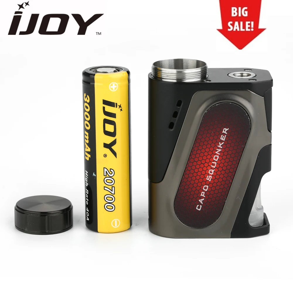 Original 100W IJOY CAPO 20700 Squonker MOD with 3000mAh 20700 Battery Max 100W Output USB Port Charging Upgradeable E Cigs Mod
Original 100W IJOY CAPO 20700 Squonker MOD with 3000mAh 20700 Battery Max 100W Output USB Port Charging Upgradeable E Cigs Mod