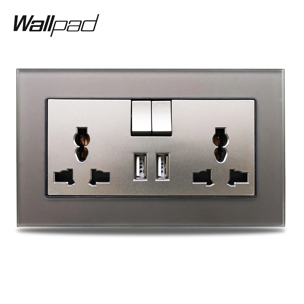 S7 Grey Glass Multi Function Universal Double Socket with 2100mA Dual USB Charging Ports UK EU US Plug Tempered Glass
S7 Grey Glass Multi Function Universal Double Socket with 2100mA Dual USB Charging Ports UK EU US Plug Tempered Glass