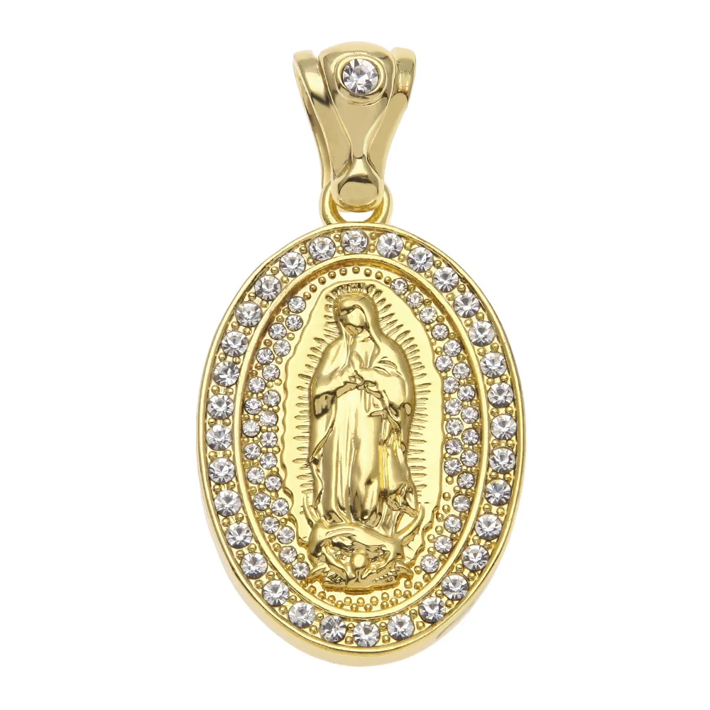 Wholesale Catholic Religious Mother Virgin Mary Pendant Necklace Gold