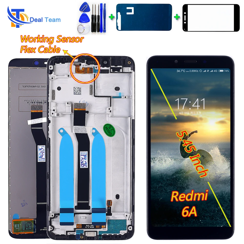 for Xiaomi Redmi 6A 5.45 inch LCD display Touch Screen Digitizer 1440*720 Assembly For Xiaomi Redmi 6 Frame with Free Tools
for Xiaomi Redmi 6A 5.45 inch LCD display Touch Screen Digitizer 1440*720 Assembly For Xiaomi Redmi 6 Frame with Free Tools