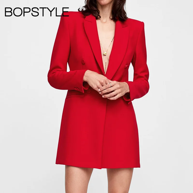 2018 Women New Lapel Collar Long Sleeves Double-breasted Frock Blazer Dress Features Matching Buttons - Ladies Red/Black Dress
2018 Women New Lapel Collar Long Sleeves Double-breasted Frock Blazer Dress Features Matching Buttons - Ladies Red/Black Dress