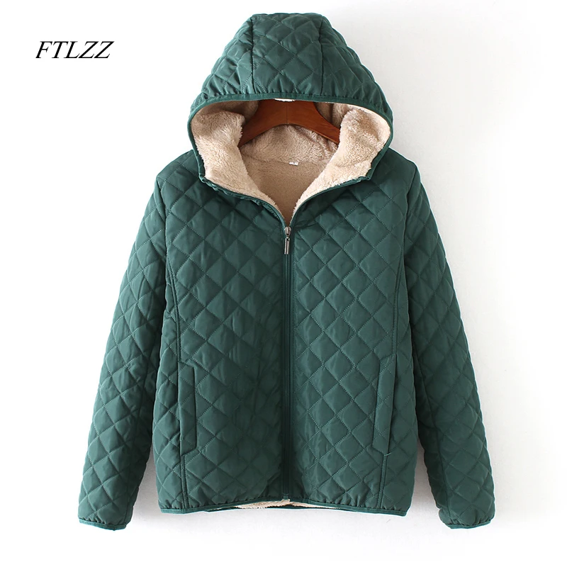 FTLZZ Winter Casual Short Cotton Coats Women Hooded Diamonds Partern Artificial Fleece Inside Outwear Femme Slim Overcoat
FTLZZ Winter Casual Short Cotton Coats Women Hooded Diamonds Partern Artificial Fleece Inside Outwear Femme Slim Overcoat