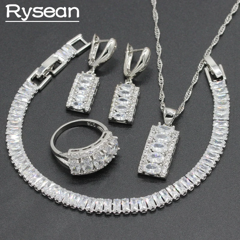 925 Sterling Silver Bridal Jewelry Sets For Women 2018 New Arrival White Zirconia Necklace Pendant Bracelet Ring Earrings
925 Sterling Silver Bridal Jewelry Sets For Women 2018 New Arrival White Zirconia Necklace Pendant Bracelet Ring Earrings