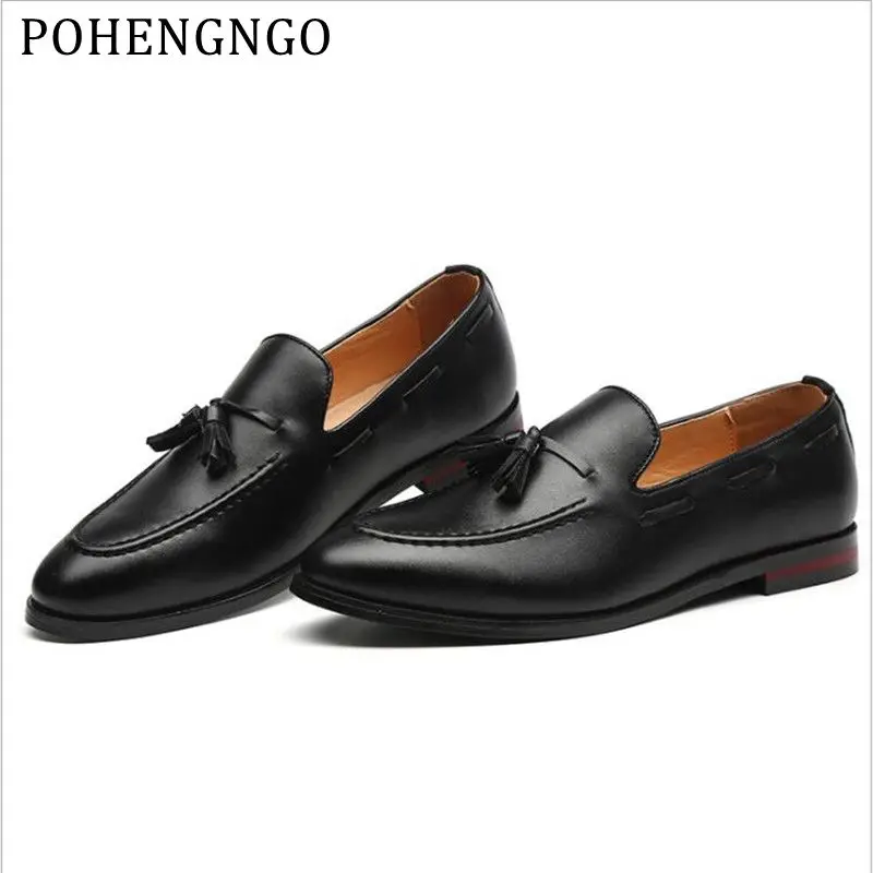 New Men Tassel Loafers PU Leather Formal Shoes Elegant Dress Shoe Simple Slip On Man Casual Footwear Pointed moccasins 38-48
New Men Tassel Loafers PU Leather Formal Shoes Elegant Dress Shoe Simple Slip On Man Casual Footwear Pointed moccasins 38-48
