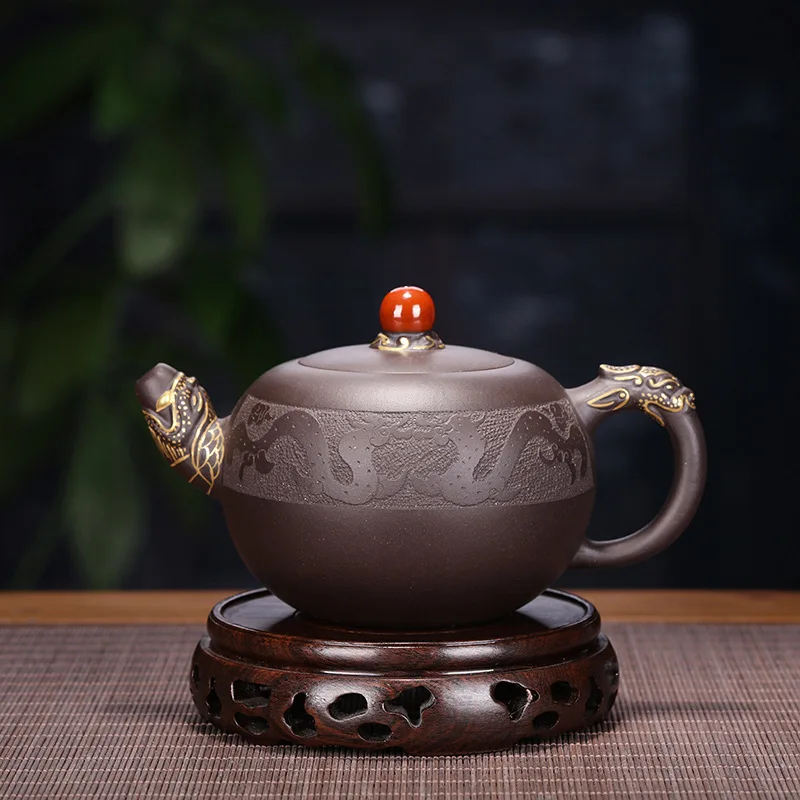 Pottery Teapot Famous Full Manual Raw Ore Black Clay Dragon Pot Teapot Tea Set Gift Customized Tiny The Shang Dynasty Reason
Pottery Teapot Famous Full Manual Raw Ore Black Clay Dragon Pot Teapot Tea Set Gift Customized Tiny The Shang Dynasty Reason
