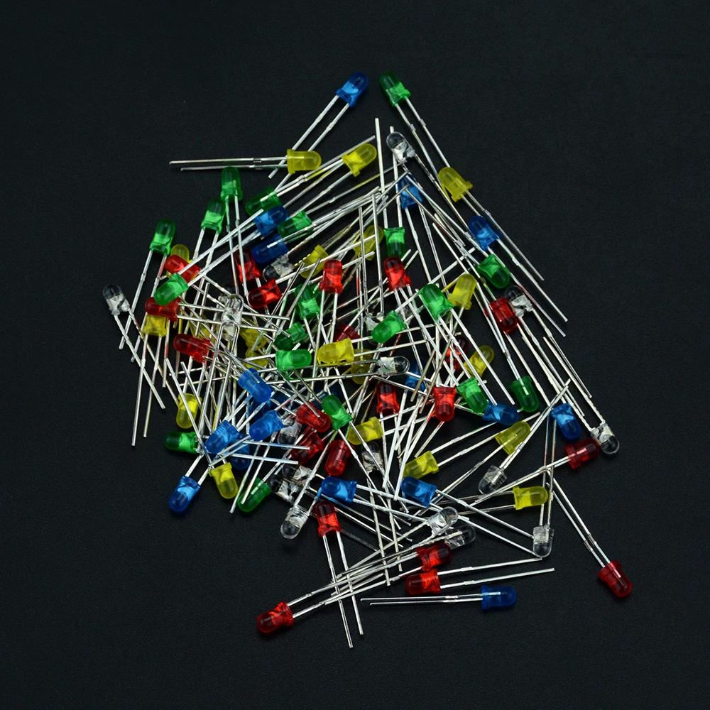 100pcs 3/5mm LED Bulb Light Emitting Diode LED Component Set Red/Green/Yellow/Blue And White Electronic DIY Assorted Kit
100pcs 3/5mm LED Bulb Light Emitting Diode LED Component Set Red/Green/Yellow/Blue And White Electronic DIY Assorted Kit