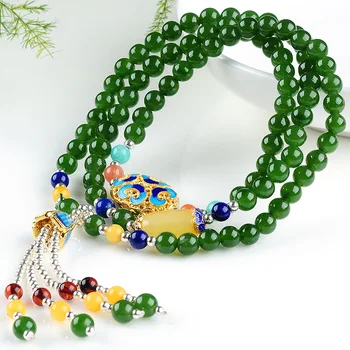 Natural Genuine spinach green jasper beads with beeswax and Hetian jade jade bead string Bracelet 5mm beads
Natural Genuine spinach green jasper beads with beeswax and Hetian jade jade bead string Bracelet 5mm beads