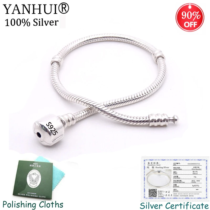 90% OFF! Original Fine Jewelry 925 Solid Silver Charm Bracelet With Certificate Soft/Smooth Snake Bone Bracelet for Women YHS005
90% OFF! Original Fine Jewelry 925 Solid Silver Charm Bracelet With Certificate Soft/Smooth Snake Bone Bracelet for Women YHS005