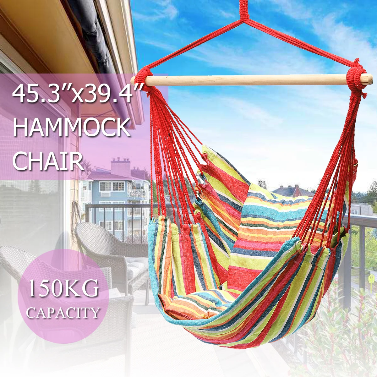 

Indoor Outdoor Furniture Canvas Hammocks Chair Fashion Hanging Swinging Chair Dormitory Garden Swing + 2 Pillows Hammock Camping