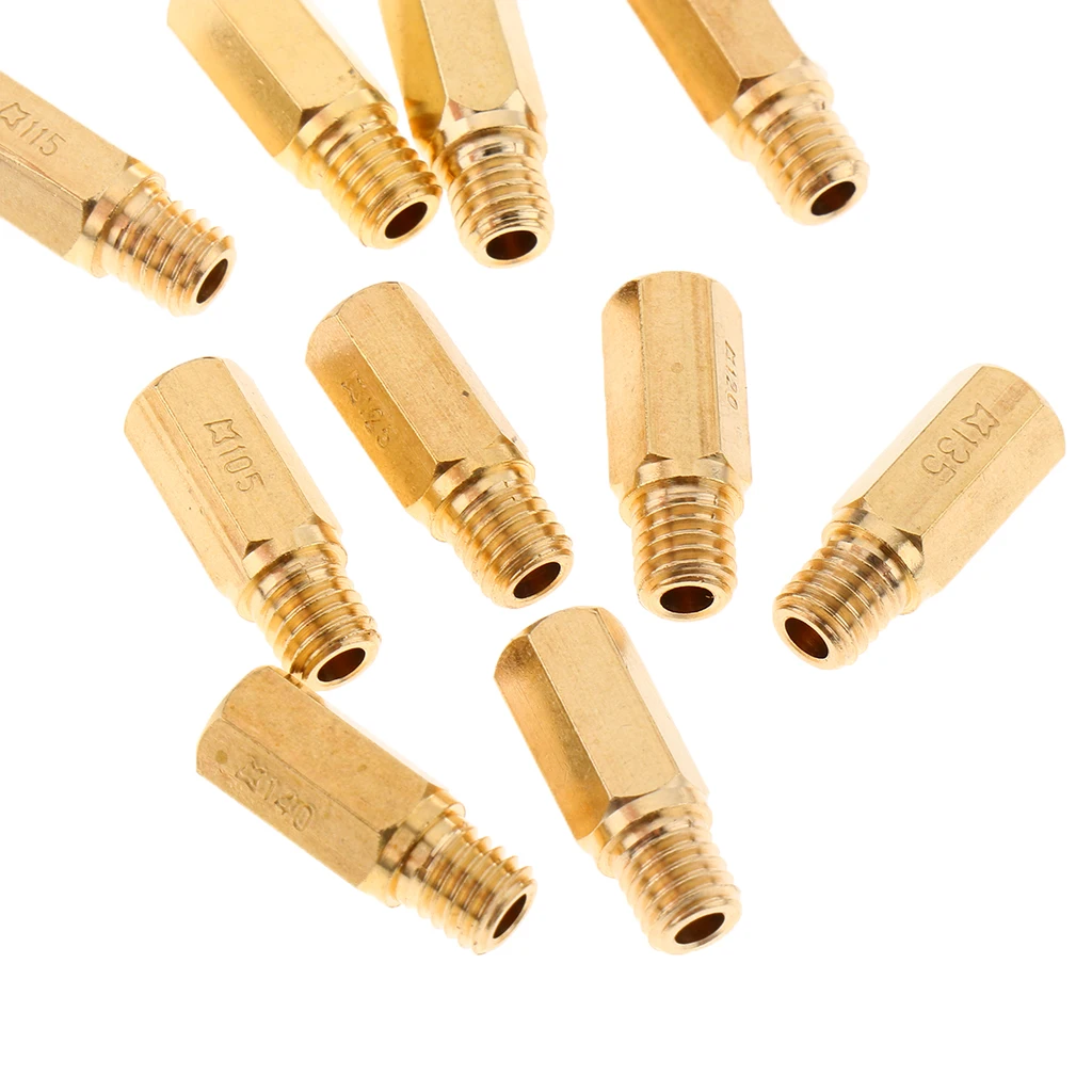 10pcs Copper Carburetor Repair kit Main jets 100 105 108 110 115 120 125 130 135 140 for PWK KOSO KEIHIN OKO Golden