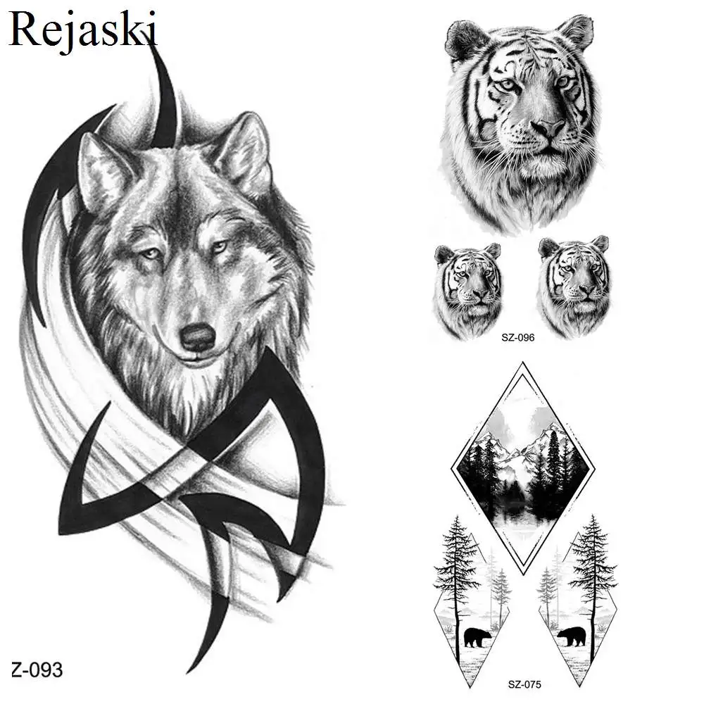 Rejaski Black Cool Totem Temporary Tattoo Stickers Women Arm Art Wolf Waterproof Tatoos Men Body Hands Tiger Small Fake Tattoo
Rejaski Black Cool Totem Temporary Tattoo Stickers Women Arm Art Wolf Waterproof Tatoos Men Body Hands Tiger Small Fake Tattoo