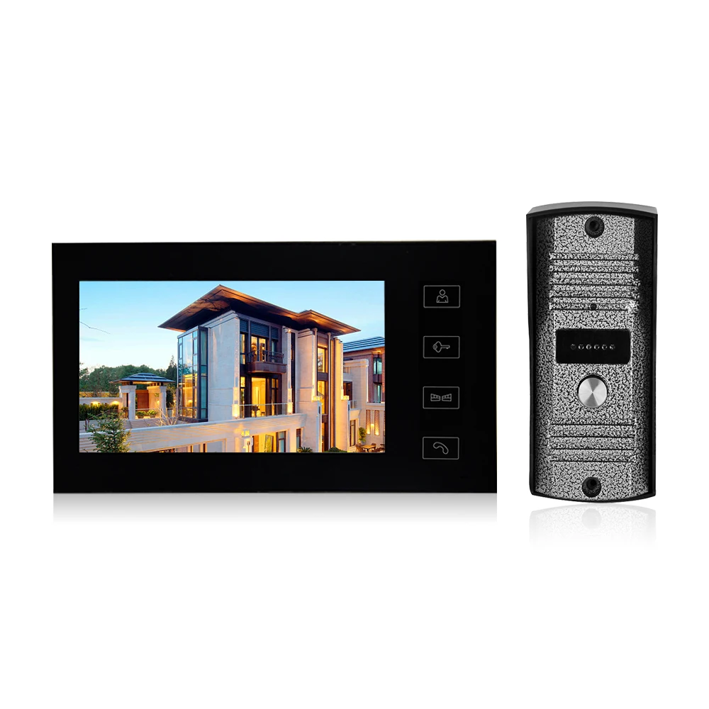 

7'' TFT LCD Video Door Viewer Door Bell Touch Button Video Intercom Monitor Kit IR Night Vision Camera Door Bell Home Security