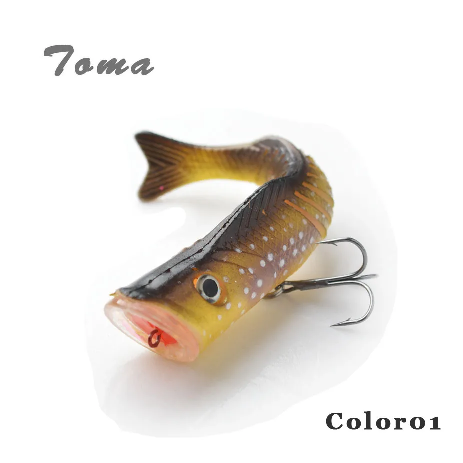 TOMA 1pcs Soft Fishing Lures Floating 110mm 17g Plastic Lure with Ball and Treble Hooks Swimbait Fish Wobbler Pesca Fishing Bait
TOMA 1pcs Soft Fishing Lures Floating 110mm 17g Plastic Lure with Ball and Treble Hooks Swimbait Fish Wobbler Pesca Fishing Bait