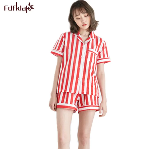 Summer New Pyjamas Women Short Sleeve Red/Blue Striped Sexy Cotton Pajamas Sleep & Lounge Ladies Pajamas Women Sleepwear Q173
Summer New Pyjamas Women Short Sleeve Red/Blue Striped Sexy Cotton Pajamas Sleep & Lounge Ladies Pajamas Women Sleepwear Q173