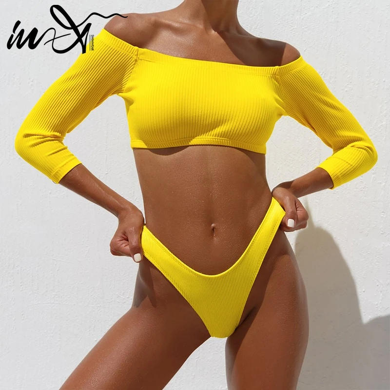 In-X Sexy long sleeve bikini set Mesh see through bikini 2019 Bandeau swimsuit female High waist swimwear women Summer bathers
In-X Sexy long sleeve bikini set Mesh see through bikini 2019 Bandeau swimsuit female High waist swimwear women Summer bathers