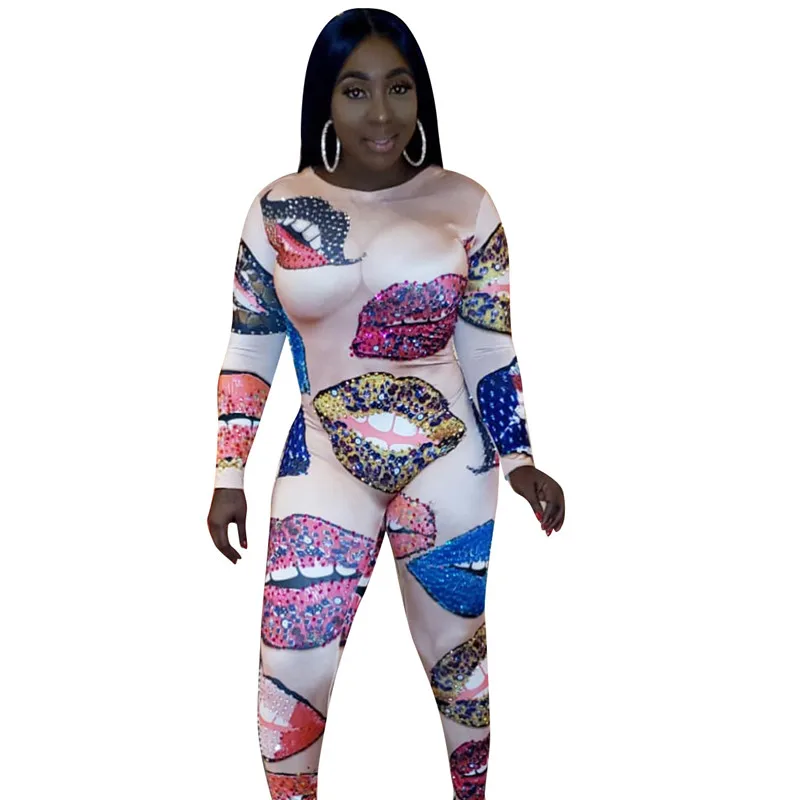 Autumn Sexy Party Club Bodycon Jumpsuit Romper Women Long Sleeve Colorful Lip Print One Piece Bodysuit Outfits Bandage Jumpsuit
Autumn Sexy Party Club Bodycon Jumpsuit Romper Women Long Sleeve Colorful Lip Print One Piece Bodysuit Outfits Bandage Jumpsuit