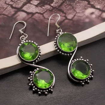 Trendy Vintage Natural Green Peridot 925 Sterling Silver Color Women Ladies Dangle Earrings 2 Inch H155
Trendy Vintage Natural Green Peridot 925 Sterling Silver Color Women Ladies Dangle Earrings 2 Inch H155