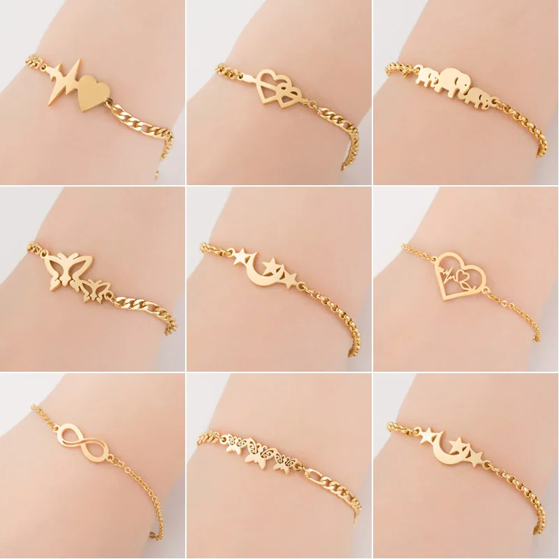 SMJEL 2019 Stainless Steel Bracelet Women Cute Butterfly Elephant Heart Bracelets armband Jewelry for Girls bransoletki damskie
SMJEL 2019 Stainless Steel Bracelet Women Cute Butterfly Elephant Heart Bracelets armband Jewelry for Girls bransoletki damskie