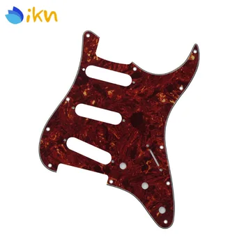 

New Red Tortoise Shell 11 Holes SSS Electric Guitar Pickguard Pick Guard Scratch Plate 4Ply for Guitar Accessories